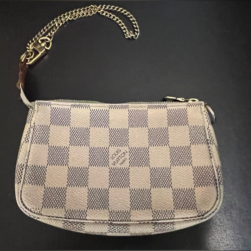 Authentic Louis Vuitton Damier Azur Mini Pochette SP0135